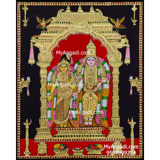 Andal Vishnu Tanjore Painting Andal Vishnu Tanjore Painting