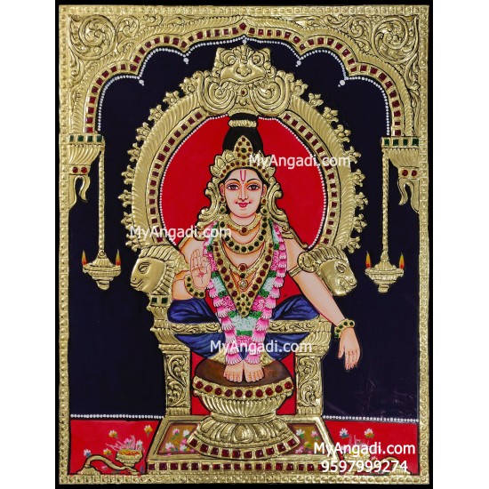 Aiyyappan Tanjore Painting, Iyyappan Tanjore Painting Aiyyappan Tanjore Painting, Iyyappan Tanjore Painting