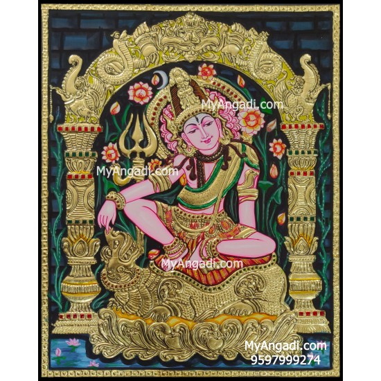 Indonesian Style Lord Shiva Tanjore Painting