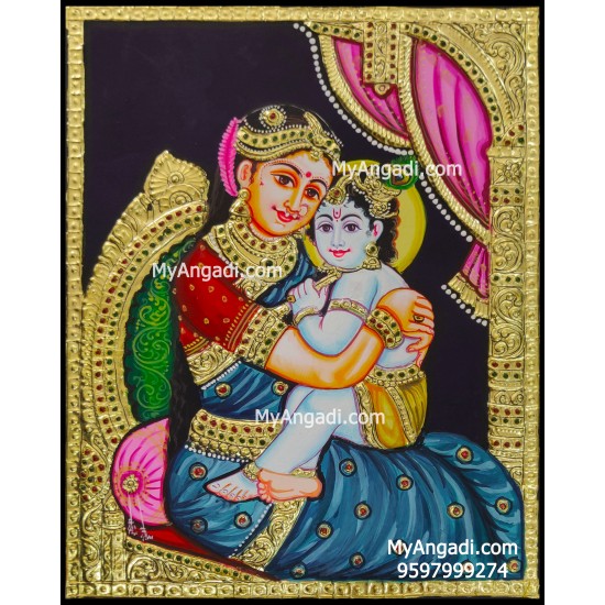 Yasodha Krishna Tanjore Painting Yasodha Krishna Tanjore Painting