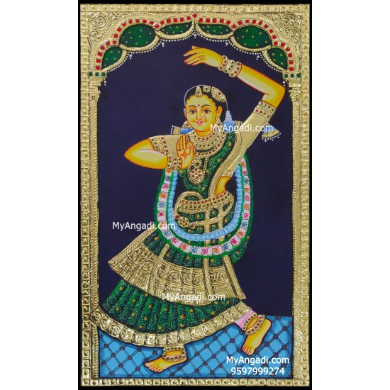 Dancing Lady Tanjore Painting Dancing Lady Tanjore Painting