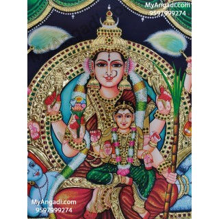 Lalitha Tripura Sundari with Balambigai Tanjore Painting