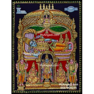 Vishnu with Sridevi Boodevi Tanjore Painting