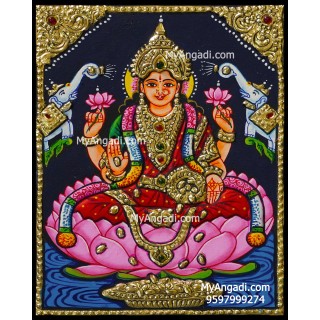 Small Size Gaja Lakshmi Tanjore Painting