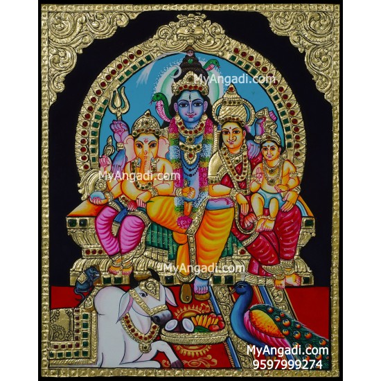 Shiva Family Tanjore Painting