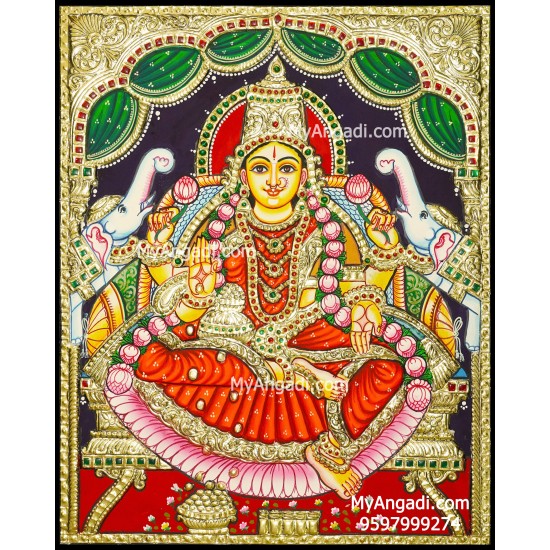 Gajalakshmi Tanjore Painting