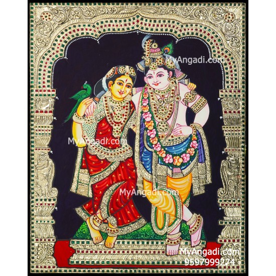 Krishna and Radhe Tanjore Painting