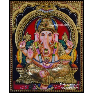 Ganesha 3d Tanjore Painting