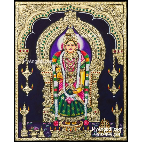 Kanya Kumari Amman Tanjore Painting