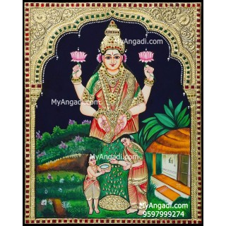 Kanakathara Lakshmi Tanjore Painting