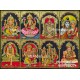 Ganesha, Balaji, Lakshmi, Shivan Parvathi, Saibaba, Lakshmi Narasimmar, Ram Sita, Hanuman - 8 Panel Tanjore Painting Ganesha, Balaji, Lakshmi, Shivan Parvathi, Saibaba, Lakshmi Narasimmar, Ram Sita, Hanuman - 8 Panel Tanjore Painting