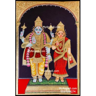 Vishnu Lakshmi Tanjore Painting