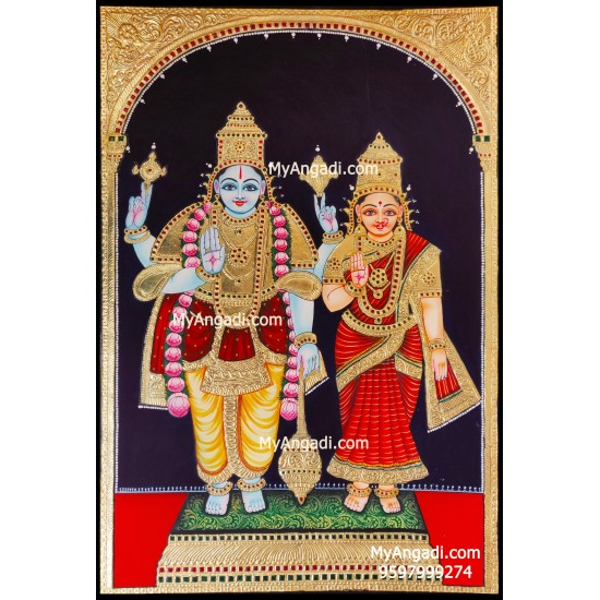 Vishnu Lakshmi Tanjore Painting Vishnu Lakshmi Tanjore Painting