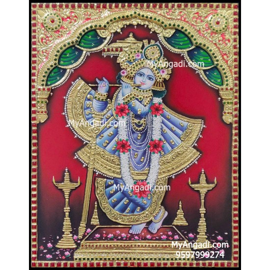 Krishnar Double Emboss Tanjore Painting Krishnar Double Emboss Tanjore Painting