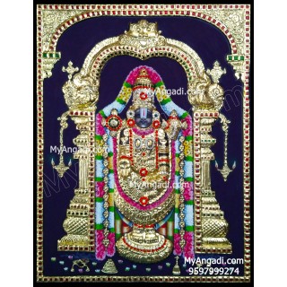 Thirupathi Balaji Double Emboss Tanjore Painting