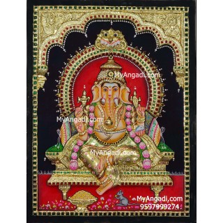 Ganesha 3d Tanjore Painting