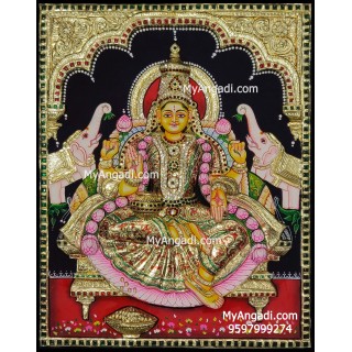 Gajalakshmi 3d Embossed Tanjore Painting