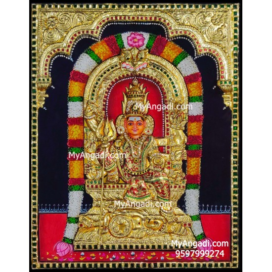 Shri Ponkali Amman 3d Embossed Tanjore Painting