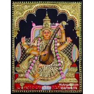 Saraswathi 3d Tanjore Painting