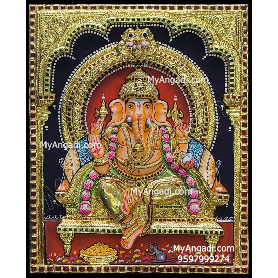 Ganesha 3D Tanjore Painting