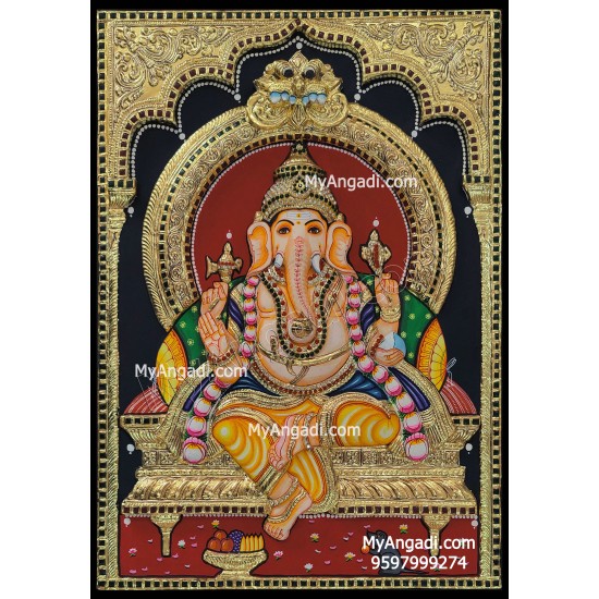 3D Ganesha Tanjore Painting 3D Ganesha Tanjore Painting