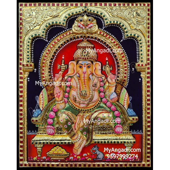 Ganesha 3D Tanjore Painting