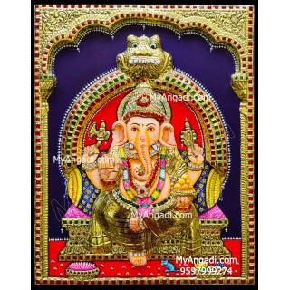 Ganesha 3D Tanjore Painting