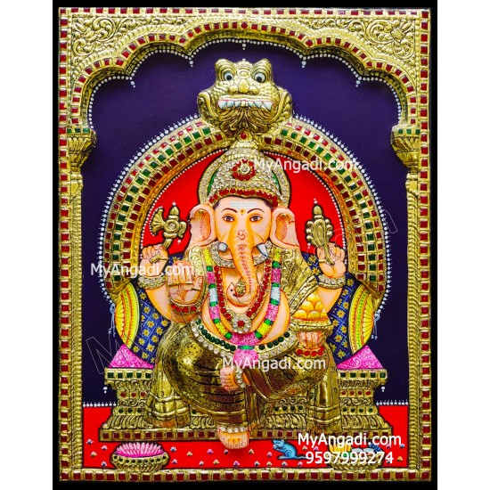 Ganesha 3D Tanjore Painting