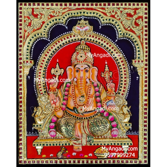 Ganesha 3D Tanjore Painting Ganesha 3D Tanjore Painting