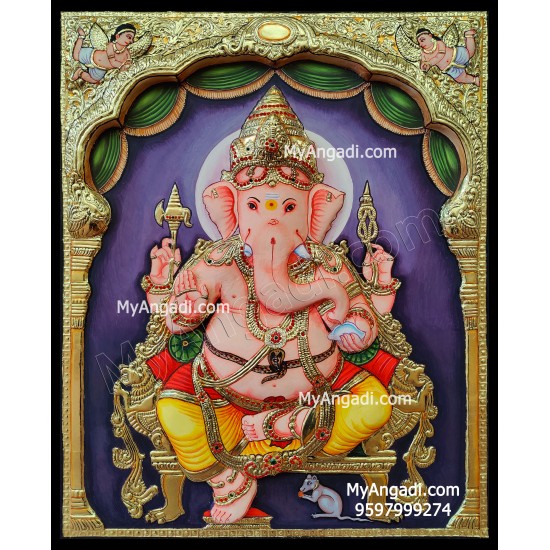 3D Ganesha Tanjore Painting 3D Ganesha Tanjore Painting