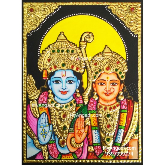 Ram Sita Small Size Tanjore Painting Ram Sita Small Size Tanjore Painting