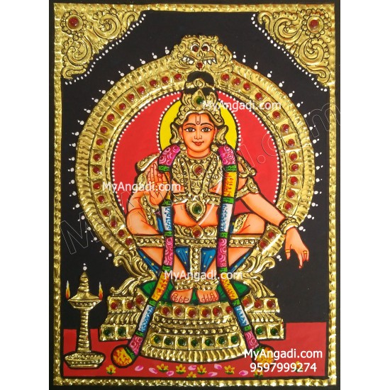 Aiyappan Small Tanjore Painting Aiyappan Small Tanjore Painting