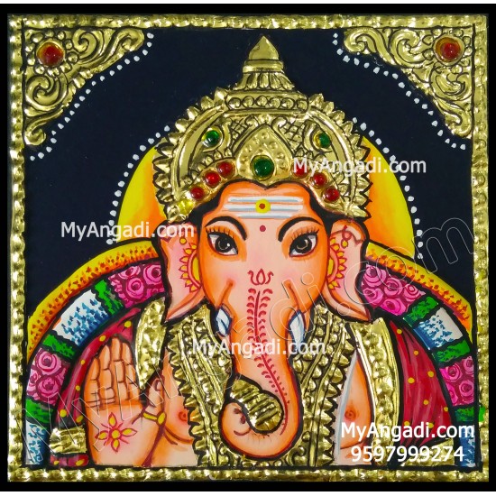 Small Ganesha Tanjore Paintings Small Ganesha Tanjore Paintings