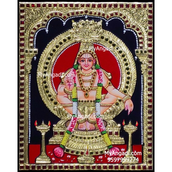 Aiyyappan Tanjore Painting, Iyyappan Tanjore Painting Aiyyappan Tanjore Painting, Iyyappan Tanjore Painting