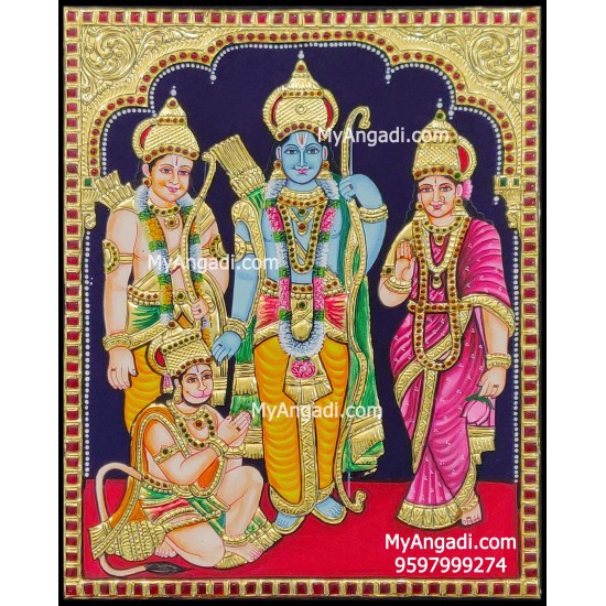 Ramar Sita Lakshmanan Hanuman Tanjore Painting