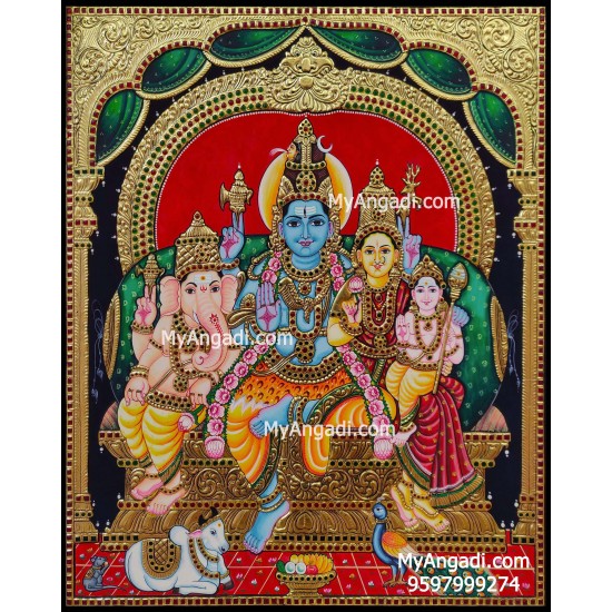 Shiva Kudumbam Tanjore Painting