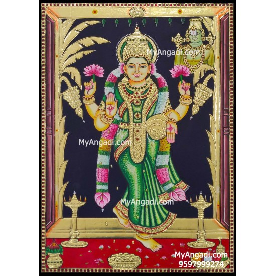 Grahalakshmi Tanjore Painting, Graha Lakshmi Tanjore Painting