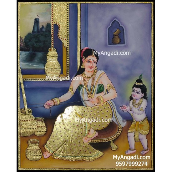Yasodha Krishna Tanjore Painting Yasodha Krishna Tanjore Painting