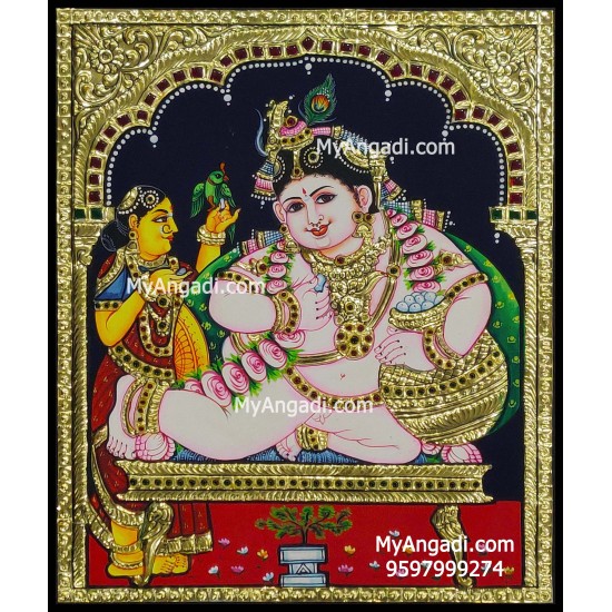 Butter Krishna Tanjore Painting Butter Krishna Tanjore Painting
