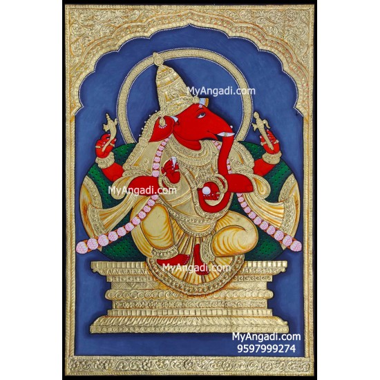 Chenthura Ganesha Tanjore Painting