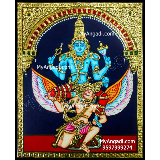 Brahmotsavam  Venkateshwara Garuda Vahanam Tanjore Paintings