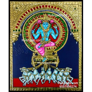 Brahmotsavam  Venkateshwara Surya Vahanam Tanjore Paintings