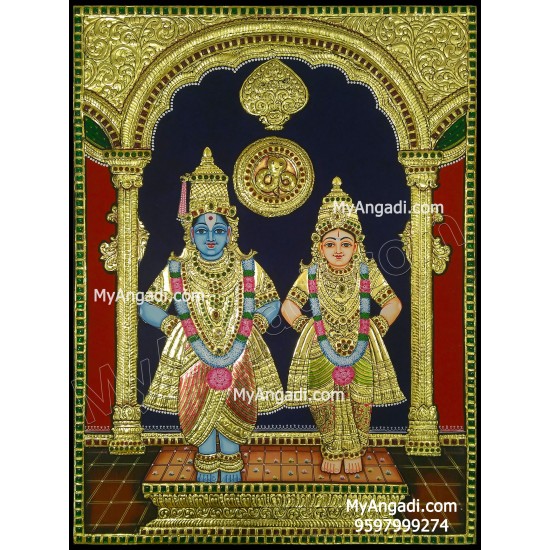 Pandurangan Rakhumai Tanjore Painting Pandurangan Rakhumai Tanjore Painting