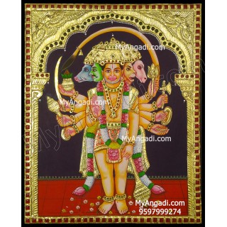 Panchamuga Hanuman Tanjore Painting