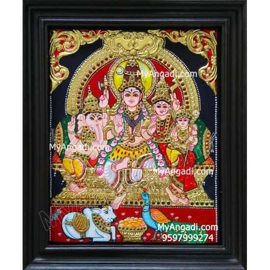 Shiva Family Tanjore Painting Shiva Family Tanjore Painting