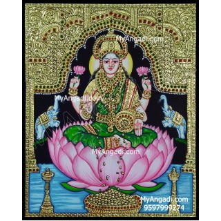 Gaja Lakshmi Tanjore Painting