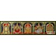 Balaji, Lakshmi, Ganesha, Saraswathi and Murugan - 5 Panel Tanjore Painting