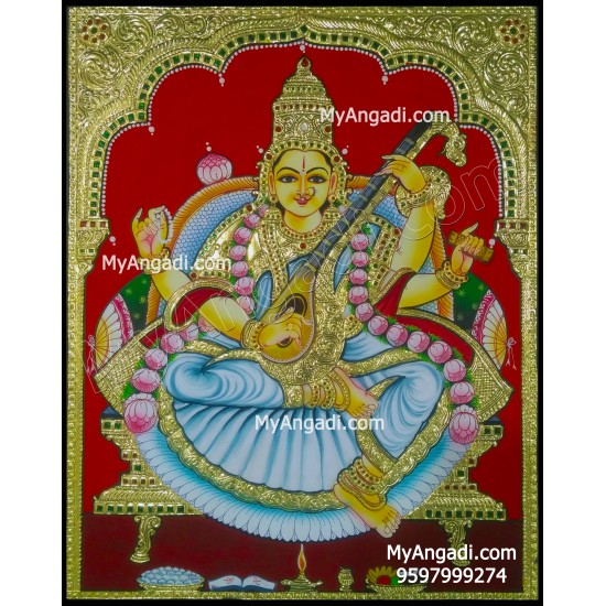 Saraswathi Tanjore Painting Saraswathi Tanjore Painting