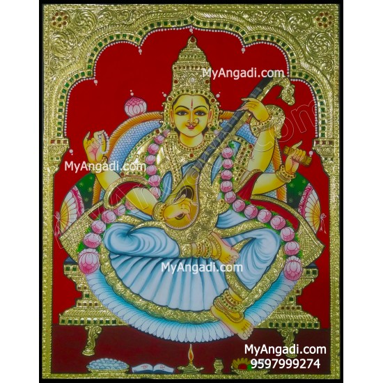 Saraswathi Tanjore Painting