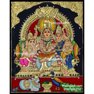 Shiva Family Tanjore Painting